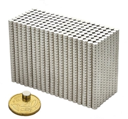 20 Mini Magnete, ultrastark - 6x3mm - NEODYM - Das Original - Oblique-Unique® -