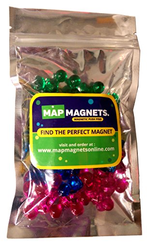24 sortierte Farbe Magnete / magnetische Karten-Pins / Push Pins - Perfekt für Karten, Whiteboards, Kühlschränke -