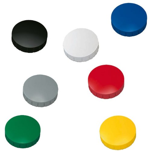 30x Schwarze Magnete, Ø 15, 20, 24 mm, Haftmagnete Schwarz für Whiteboard, Kühlschrank, Magnettafel, Magnetset 3 verschieden Größen, Schwarz -
