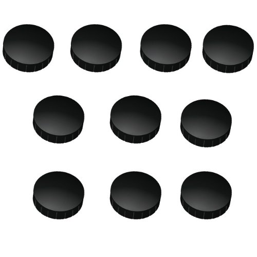 30x Schwarze Magnete, Ø 15, 20, 24 mm, Haftmagnete Schwarz für Whiteboard, Kühlschrank, Magnettafel, Magnetset 3 verschieden Größen, Schwarz -