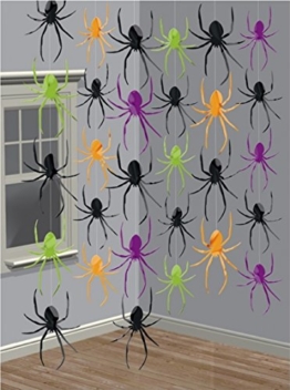 6-teiliges Decken-Deko Set * SPINNEN * für Halloween oder eine Motto-Party // Kindergeburtstag Feier Fete Strings of Spiders Spinne Horror Grusel Oktober -