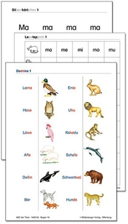 ABC der Tiere / ABC der Tiere - Silbenkärtchen, Leseteppiche, Domino: Beilagen zum Leselehrgang -