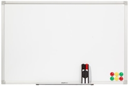 AmazonBasics Magnetisches Whiteboard mit Stiftablage und Aluminiumleisten, trocken abwischbar, 90 x 60 cm (B x H) -