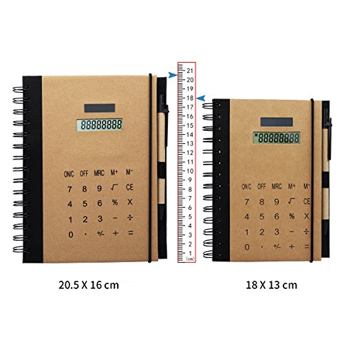Betterhill Exclusiv B5 Organizer mit Ringbuch,Solar Rechner,Ringbuch,inkl. B5-Schreibblock Mit Stift,60 Seiten 18 x 14.5 x 2.5CM Braun -