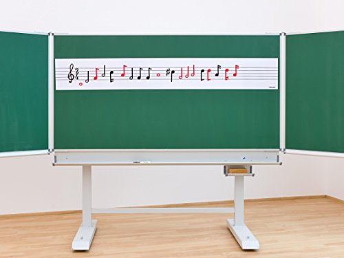 Betzold Magnetisches Notensystem, magnetisch als auch magnethaftend, Musik-Noten lesen lernen, mit Whiteboard-Stiften beschreiben, Linienabstand 2,5 cm -