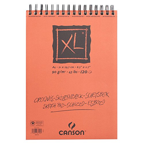 Canson Skizzen- und Zeichenblock XL/787103 A4 natürlich weiss 90 g/qm Inhalt 120 Blatt -