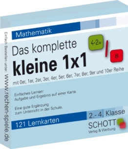 Das komplette kleine 1x1, 121 Lernkarten, leicht lernen mit Karteikarten by schott Verlag & Werbung -