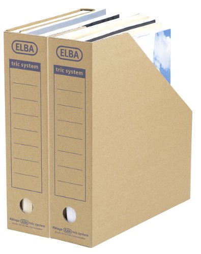 ELBA 100421086 Stehsammler "tric system" mit Archivaufdruck, für Kataloge u. Zeitschriften, naturbraun, 12 Stück -