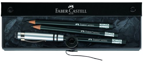 Faber-Castell 118351 - Der - Perfekte Bleistift -, inklusive Geschenkverpackung, Härtegrad B, Schaftfarbe: schwarz / silber -