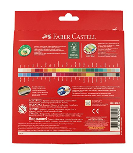 Faber-Castell 120148 - Eco Buntstifte, 48er Kartonetui inklusive Spitzer -