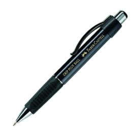 Faber-Castell 140733 - Kugelschreiber GRIP PLUS BALL, Mine: M, Schaftfarbe: metallic schwarz -