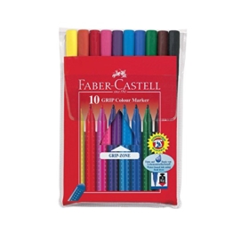 Faber Castell 155310 - Fasermaler GRIP Colour Marker, 10er Etui -