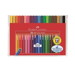 Faber-Castell 155320 - Fasermaler GRIP Colour Marker, 20er Etui -