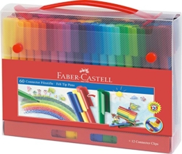 Faber-Castell 155560 Filzstift Connector in Koffer, 60-teilig -