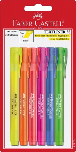 Faber-Castell 157703 - Textmarker 38, 6-er Etui -