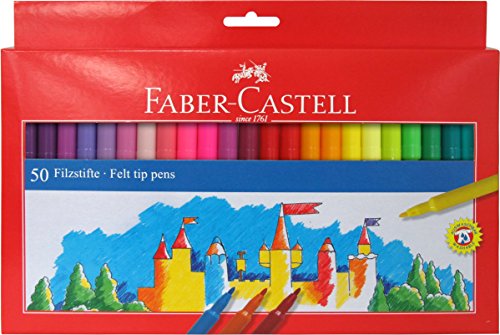 Faber-Castell 554250 Filzstifte, verschiedene Farben, 50 Stück -