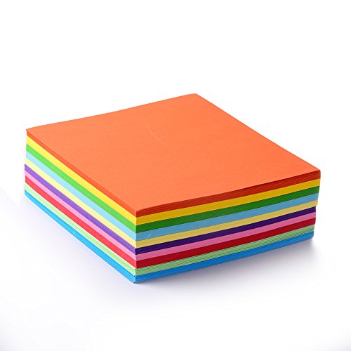 Faltpapier, 500 Blatt 15 x 15 cm, 70 g/qm 10 Farben - bunte hochwertige Faltblätter für Origami und Bastelprojekte -