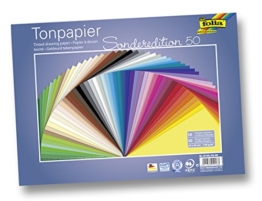 Folia 6725/50 99 - Tonpapier, 130 g/m², 25 x 35 cm, 50 Blatt, sortiert -