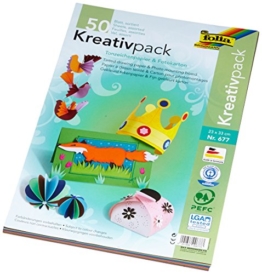 Folia 677 - Kreativpack Tonpapier / Fotokarton, 23 x 33 cm, 50 Blatt, je 25 Farben -