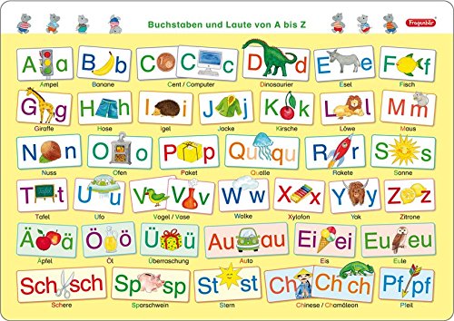 Fragenbär-Mini-Lernposter: Buchstaben und Laute von A bis Z, S 45 x 32 cm: stabiler Karton, folienbeschichtet, abwischbar (Lerne mehr mit Fragenbär) -