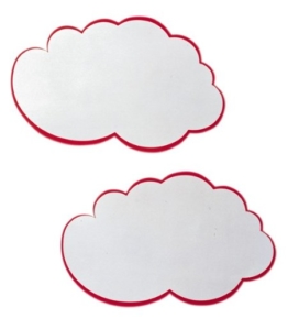 Franken UMZ W Moderations-Wolken, 25 x 42 cm, 20 Stück, weiß/rot -