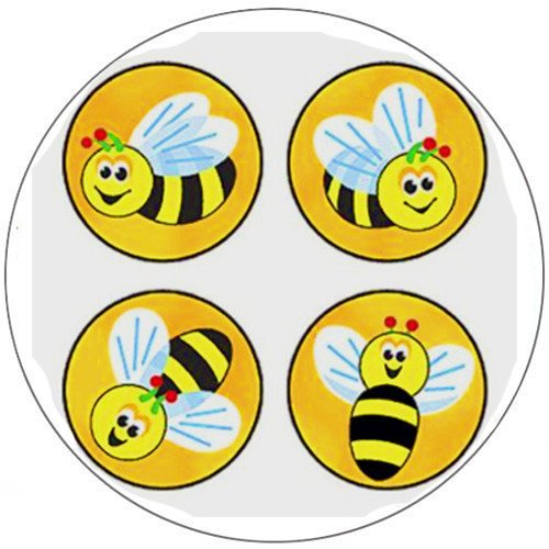German Trendseller® - 100 x Sticker Bienen ┃ - Bienchen- ┃ -100 - Sticker - Set für Kinder -