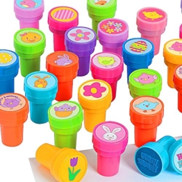 German Trendseller® - 12 x Stempel Ostern ┃ Selbstfärbend ┃ Kinder Stempel ┃ Frühling ┃ Oster - Kinder - Mix -