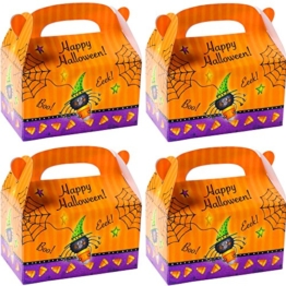 German Trendseller® - 8 er Set Happy Halloween Boxen mit Henkel zum Befüllen ┃ Geschenkebox mit Spinne ┃ Kindergeburtstag ┃ Mitgebsel ┃ Gastgeschenk ┃ Überraschungsboxen -