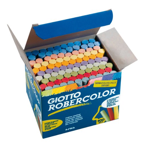 Giotto 5390 00 - RoberColor Wandtafelkreide, Karton mit 100 Stück farbig sortiert -