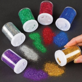 Glitter-Streuer - Glitzer aus der Dose - für Kinder zum Basteln und Dekorieren - 6 Stück im Set -