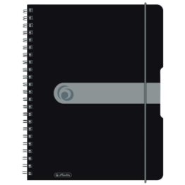 Herlitz 11293073 Spiralblock A4 to go, Holzfreies Papier, 80 Blatt, schwarz -