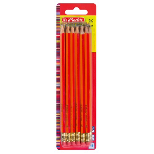 Herlitz 8850604 Bleistifte Scolair HB mit Tip 24 Stück FSC Holz, lackiert -