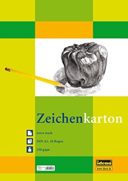 Idena 212065 Zeichenkarton extra stark, DIN A2, 250 g / m², 10 Bogen -