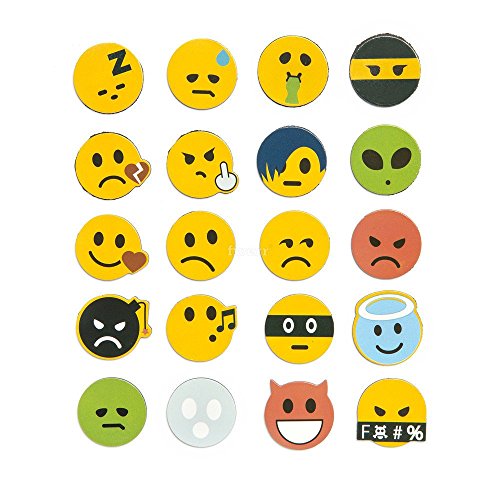 Jumbo-Set 120tlg., Emoji Smiley Magnete, 60 unterschiedliche Emojis + 60 Emoji Aufkleber -