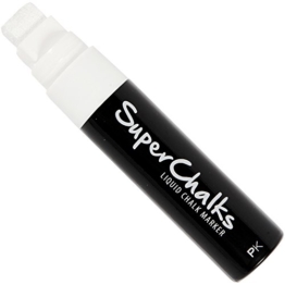 JUMBO SuperChalks Flüssigkreide-Marker in Weiss - 15mm Spitze - Deckende Farbkraft -