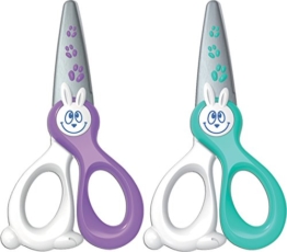 Kidi Cut Kinder-Bastelschere, 12 cm / gemischtes 2er Set (Lila + Mintgrün) -