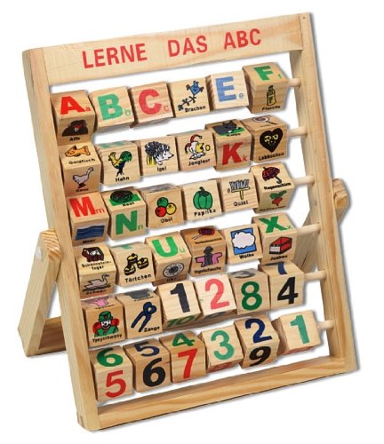 Lernspiel ABC Zahlenlernspiel Holzspielzeug Alphabet Schiebeklötzer Schieber -