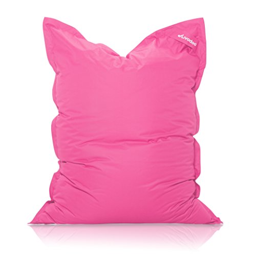 Livodoo® XXL-Premium-Riesen-Sitzsack Pink Rosa 140x180cm 12 verschiedene Farben 400l-Füllung-Sitzsack-Indoor-Outdoor mit Innensack Sitzkissen Bodenkissen Kissen Sessel BeanBag -