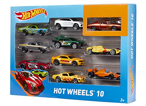 Mattel 54886 Hot Wheels Fahrzeuge 10er Geschenkset, 38 x 28 x 21 cm, farblich sortiert -