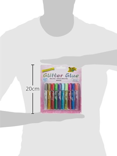 Max Bringmann 574 - Glitter Glue, 10 x 9,5 ml, in 10 Farben -
