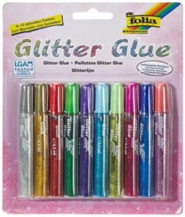 Max Bringmann 574 - Glitter Glue, 10 x 9,5 ml, in 10 Farben -