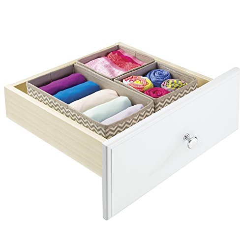 mDesign Stoffbox für Schrank oder Schublade, 6er Set - die ideale Aufbewahrungsbox (Stoff) - flexibel verwendbare Stoffkiste -