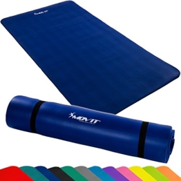 MOVIT Pilates Gymnastikmatte, phthalatfrei, SGS geprüft, L 190cm x B 100cm bzw 60cm, Stärke 1,5cm, Yogamatte, 12 Farben -