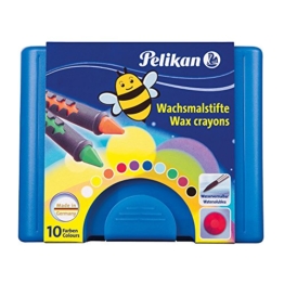 Pelikan 723155 - Wachsmalstifte 655 / 10 in einer Schiebehülse, vermalbar -