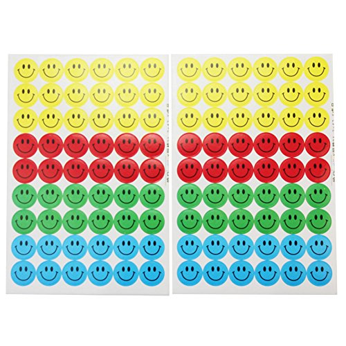Pinzhi 10 Blatt 4-Farben-Smiley-Gesicht Belohnung Aufkleber für Eltern Lehrer fördern -