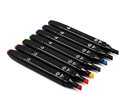 SALICO 40er Dual Spitze Feder Pinsel Marker Set Highlighter Graffiti Pens für Studenten Manga Künstler mit Aufbewahrungstasche (40 Pcs, Schwarz) -
