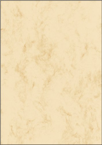 Sigel DP372 Marmor-Papier beige, A4, 100 Blatt, Motiv beidseitig, 90 g - weitere Farben -