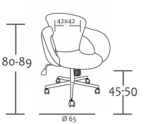 SixBros. Design Rollhocker Arbeitshocker Hocker Bürostuhl Weiß M-65335-1/725 -