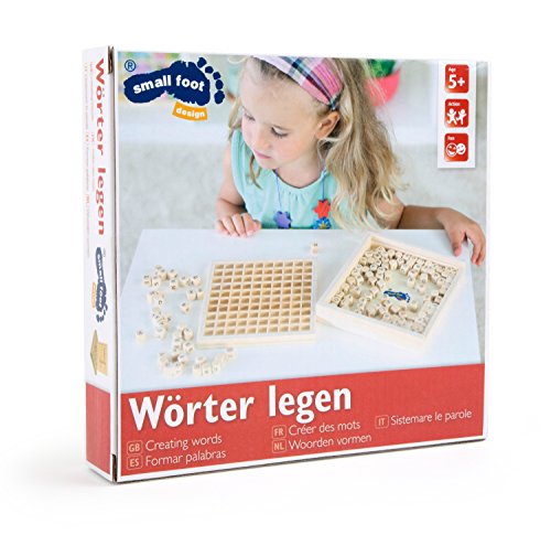 Small Foot by Legler Wortlernspiel aus Holz, geeignet für Kinder ab 5 Jahren, Lernhilfe für Rechtschreibung -