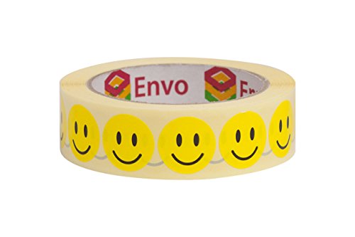 Smiley Aufkleber Rund 25mm Gelbe Runde Etiketten Smiley Sticker 25mmn - 1,000 Stück -